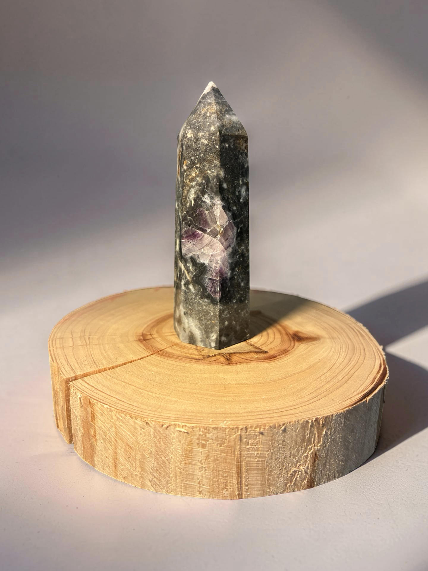 Sphalerire with Purple Fluorite tower