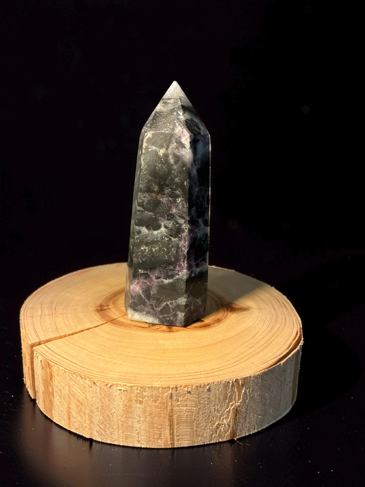 Sphalerite with Purple Fluorite tower